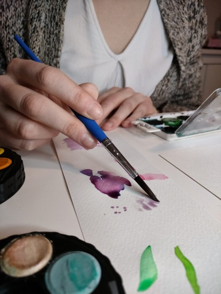 kurz Baterkáreň maľovanie emócie umenie akvarel