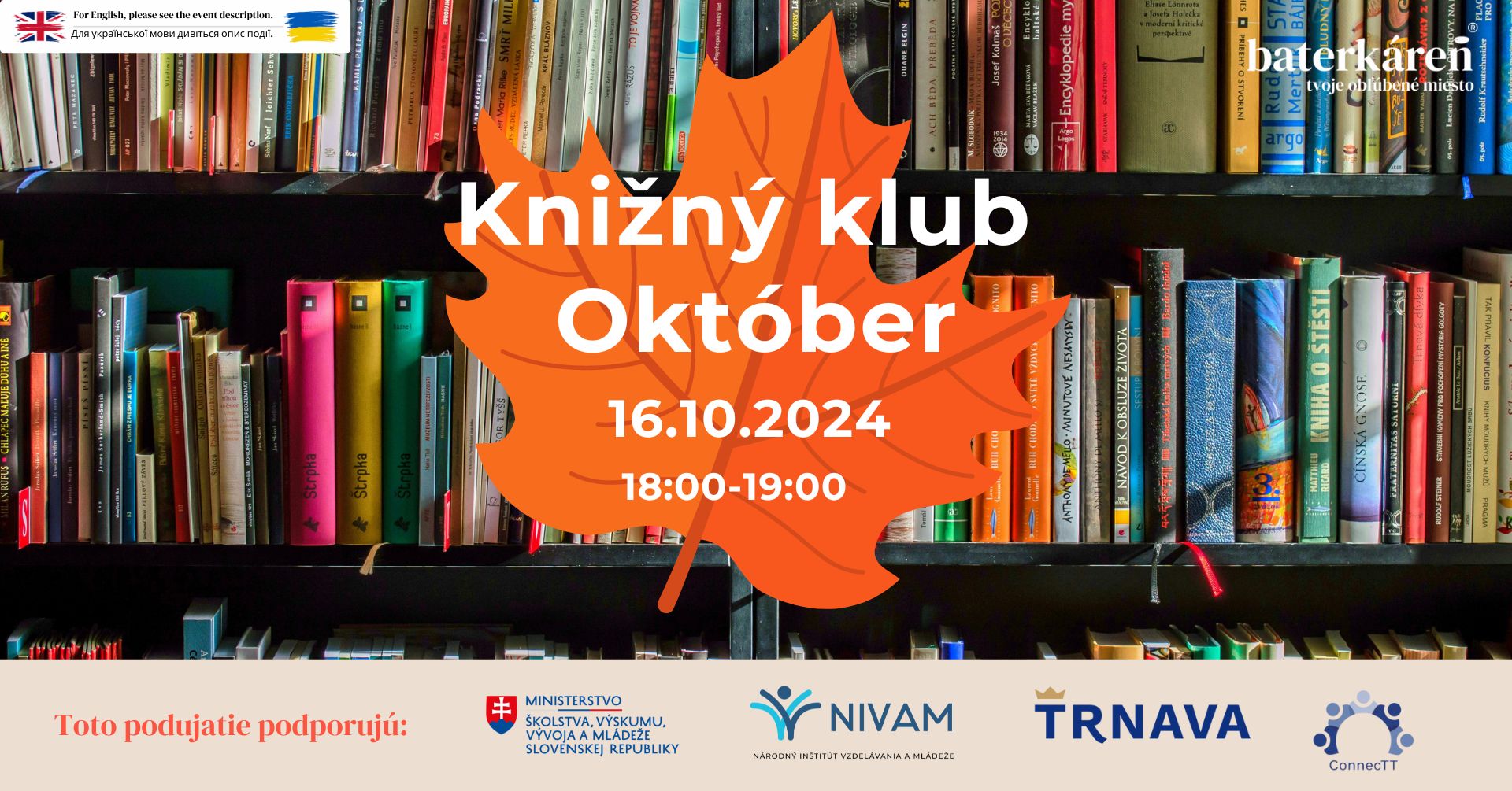 banner na web eventu knizny klub oktober