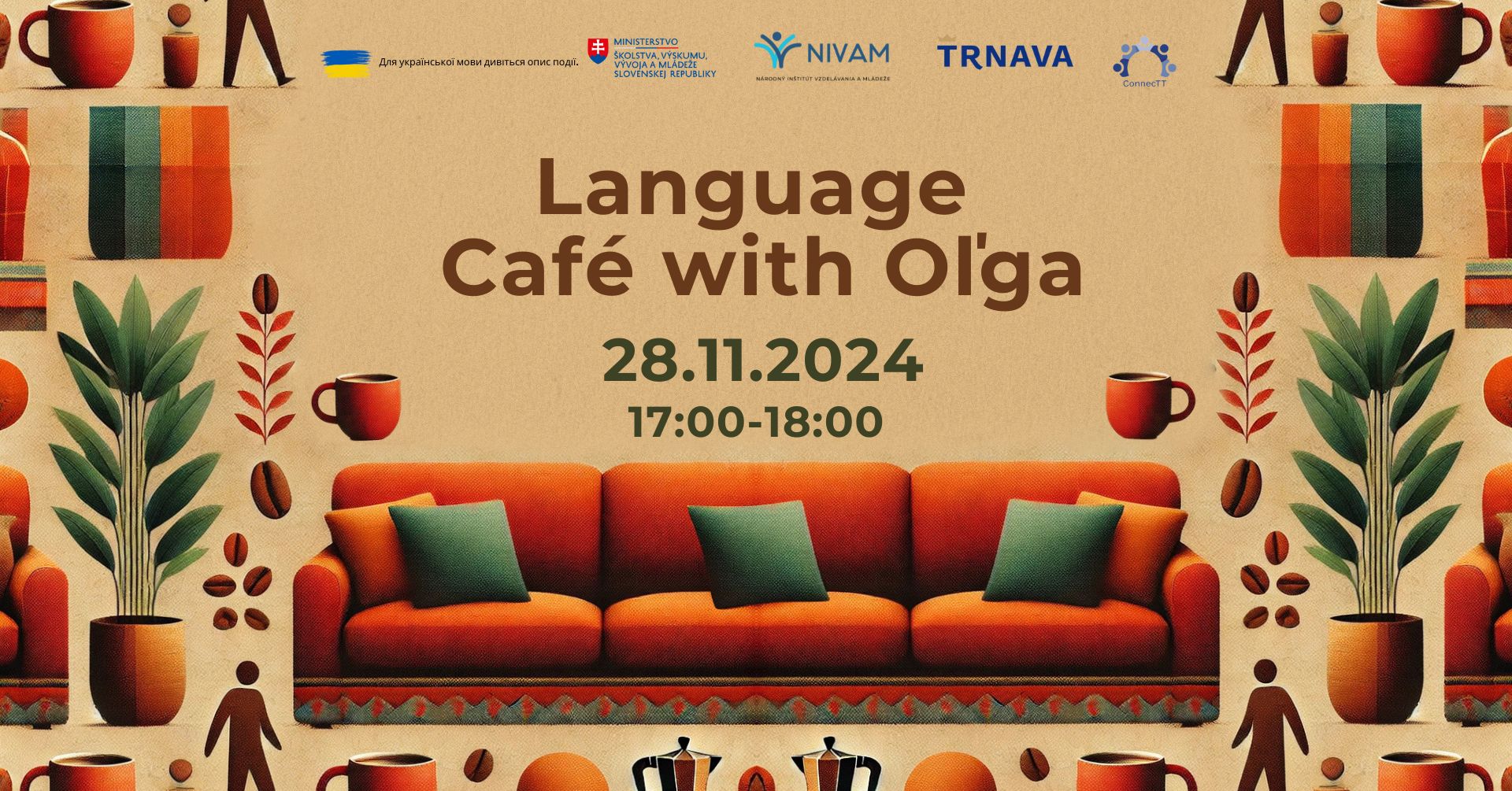 banner na web eventu language cafe 28 november