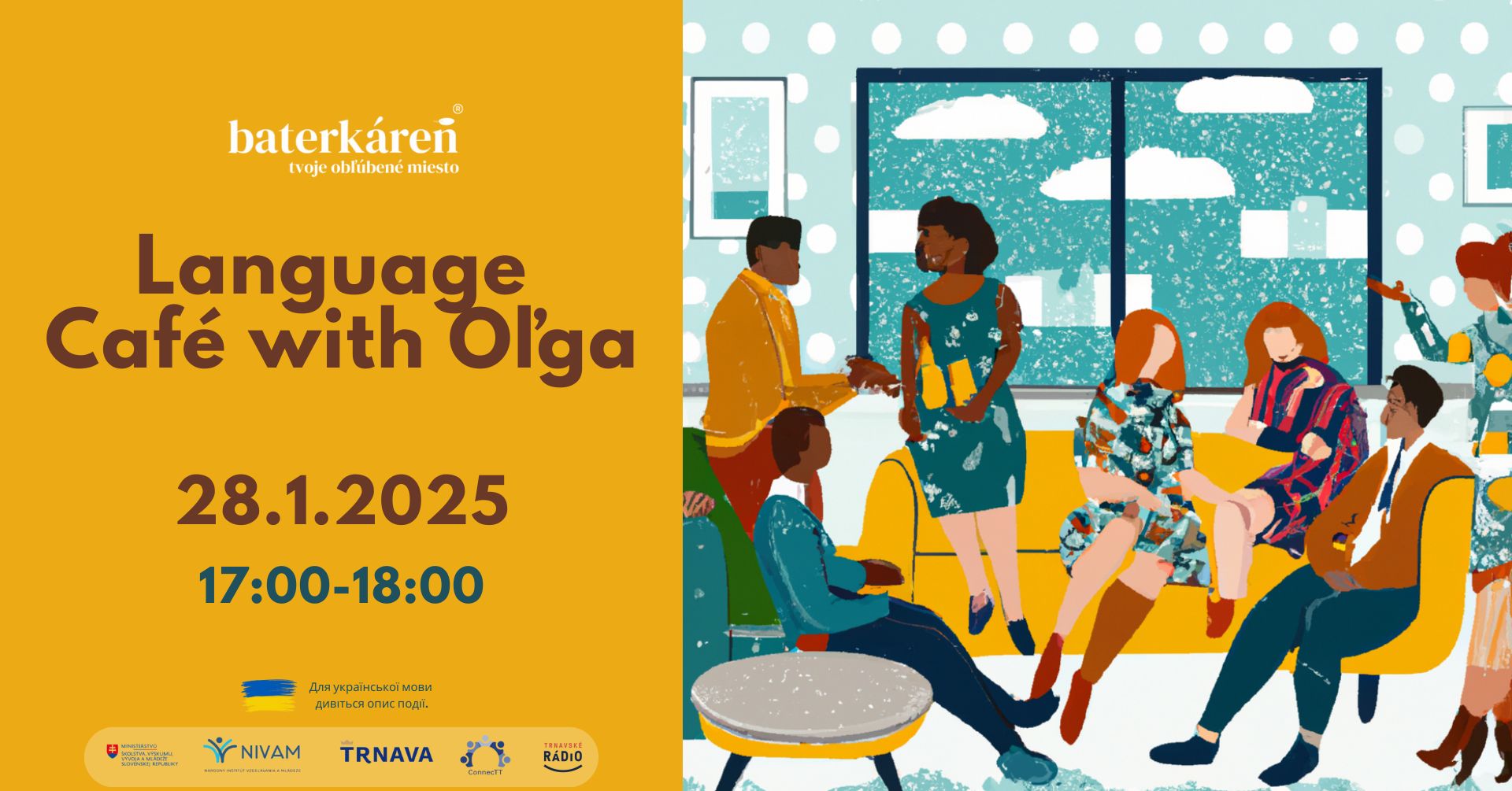 banner na web eventu language cafe januar 28