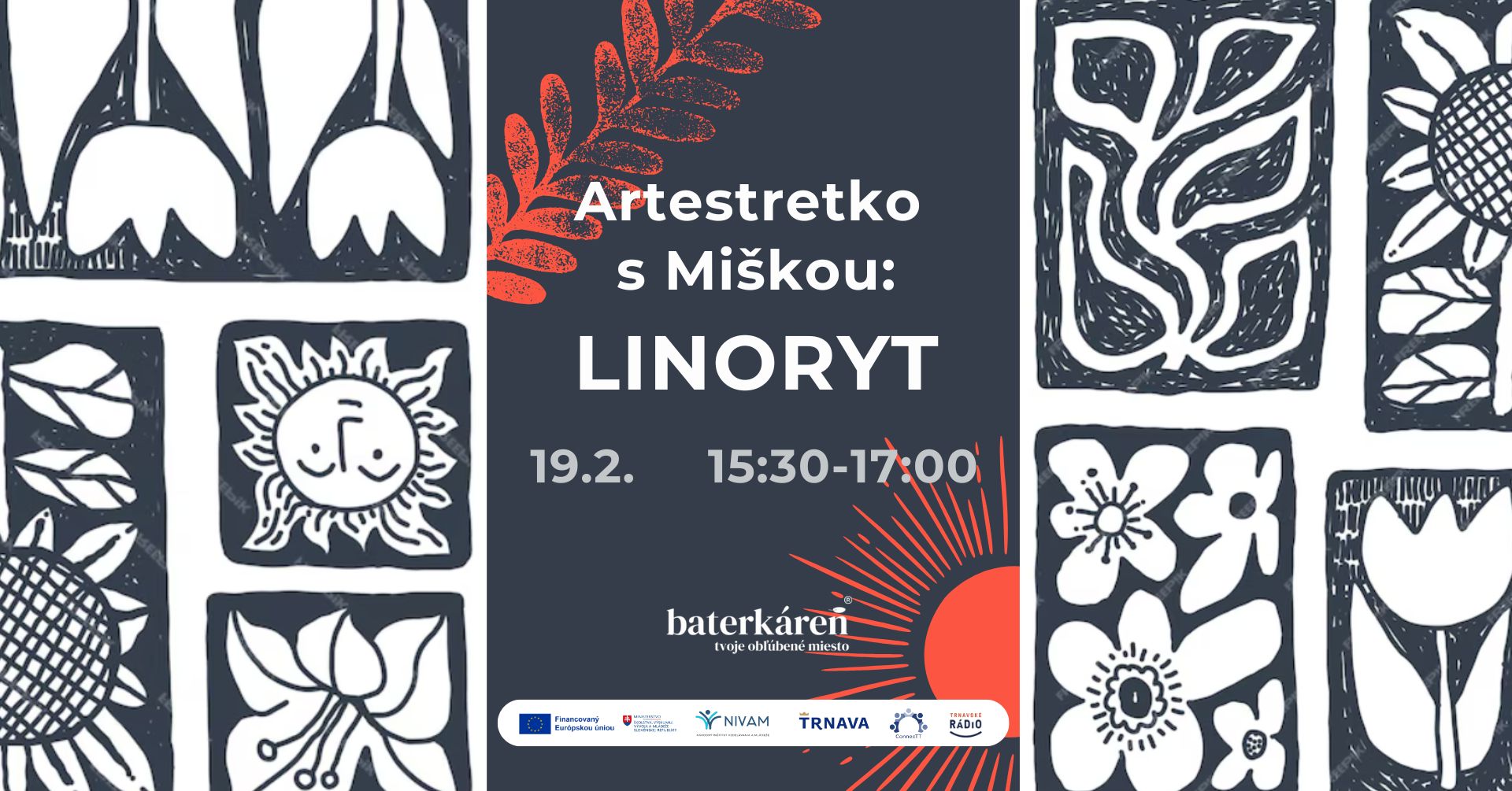 banner na web eventu artestretko s miskou linoryt februar