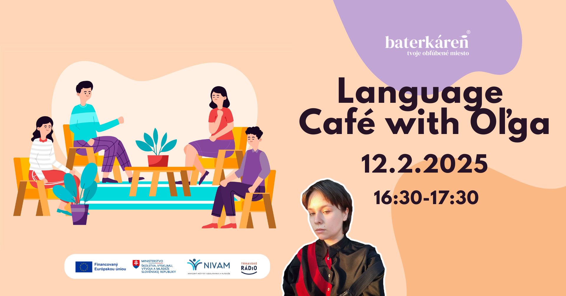 banner na web eventu language cafe februar